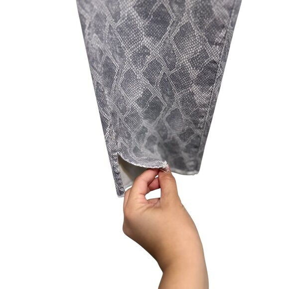 Paige Hoxton Slim Snake Print Pants Womens 30 Gray High Rise Straigh Leg Western - Picture 12 of 14